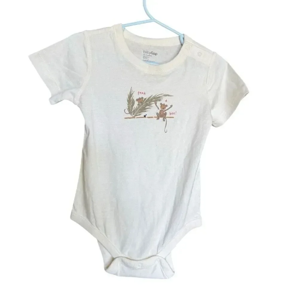 NWT Baby Boys Gap Monkey Peek A Boo Unisex Bodysuit - Sz 18-24 mo